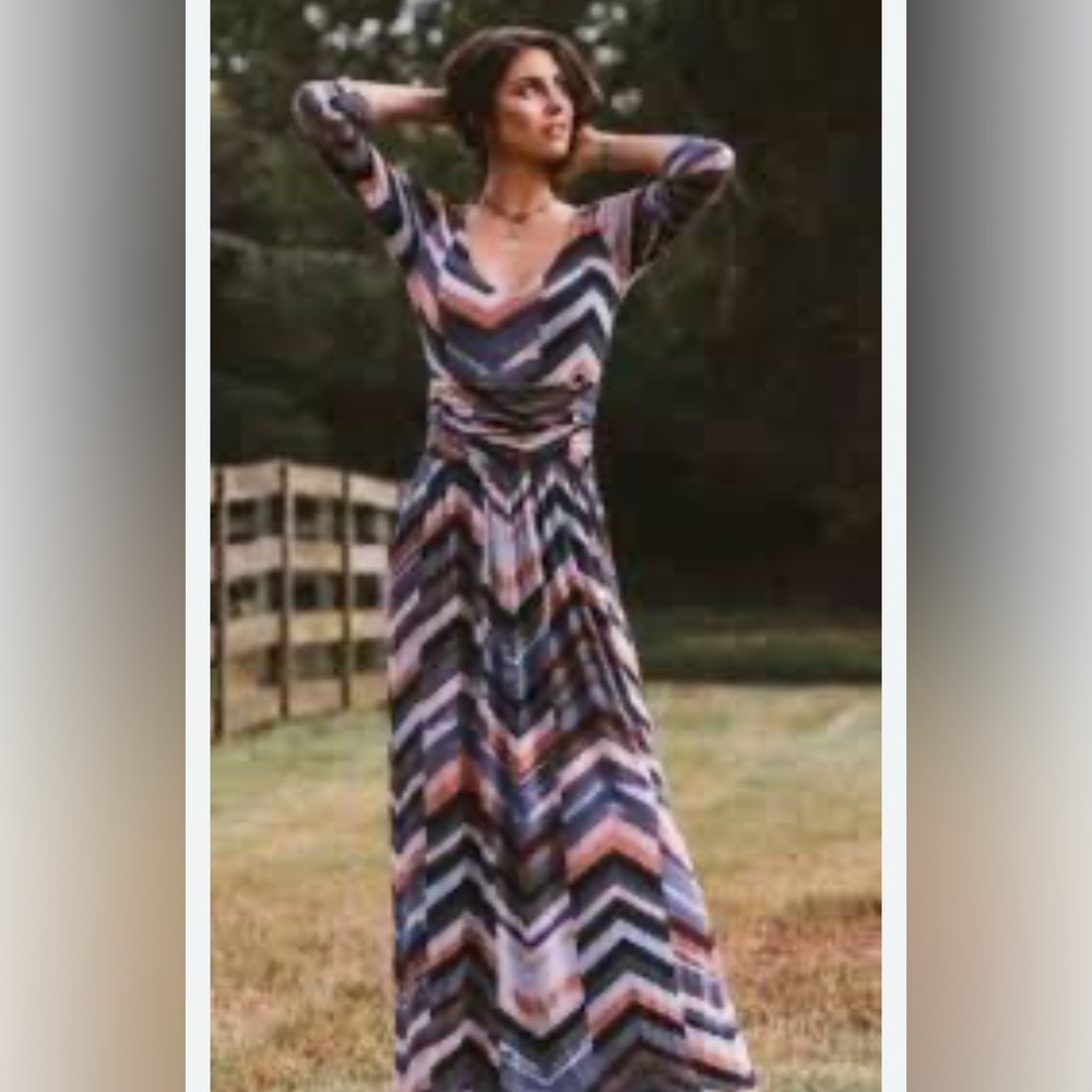Maeve Multicolor Chevron Maxi Dress - Picture 9 of 11